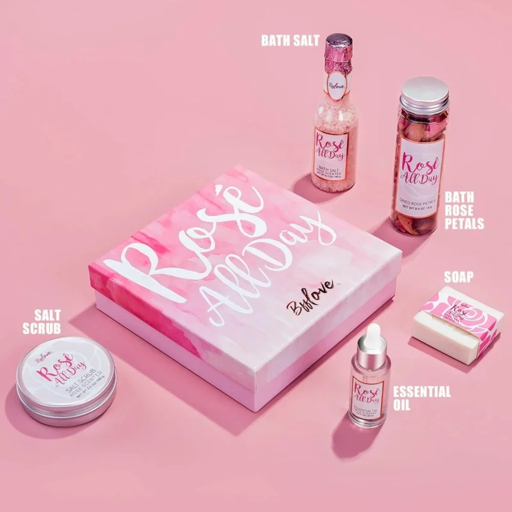 Pink Rose All Day Luxury Bubble Bath Roses Gift Set